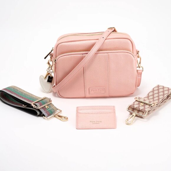 Pom Pom London Original Plus Leather Crossbody Bag w/ Accessories  0309 - Picture 1 of 1